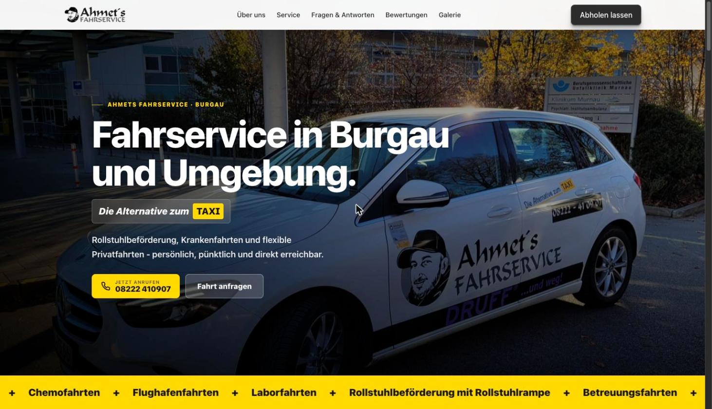 Startseite von Ahmet's Fahrservice