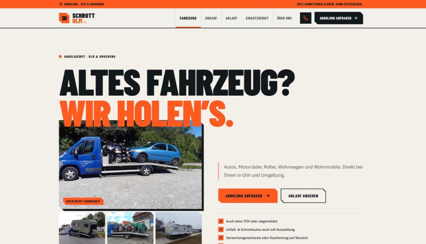 Startseite von Schrott Ulm